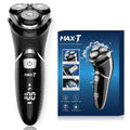 Men's Electric Shaver - MAX-T Corded and Cordless Rechargeable 3D Rotary Shaver Razor for Men with Pop-up Sideburn Trimmer Wet and Dry, IPX7 Waterproof, Plug & Play