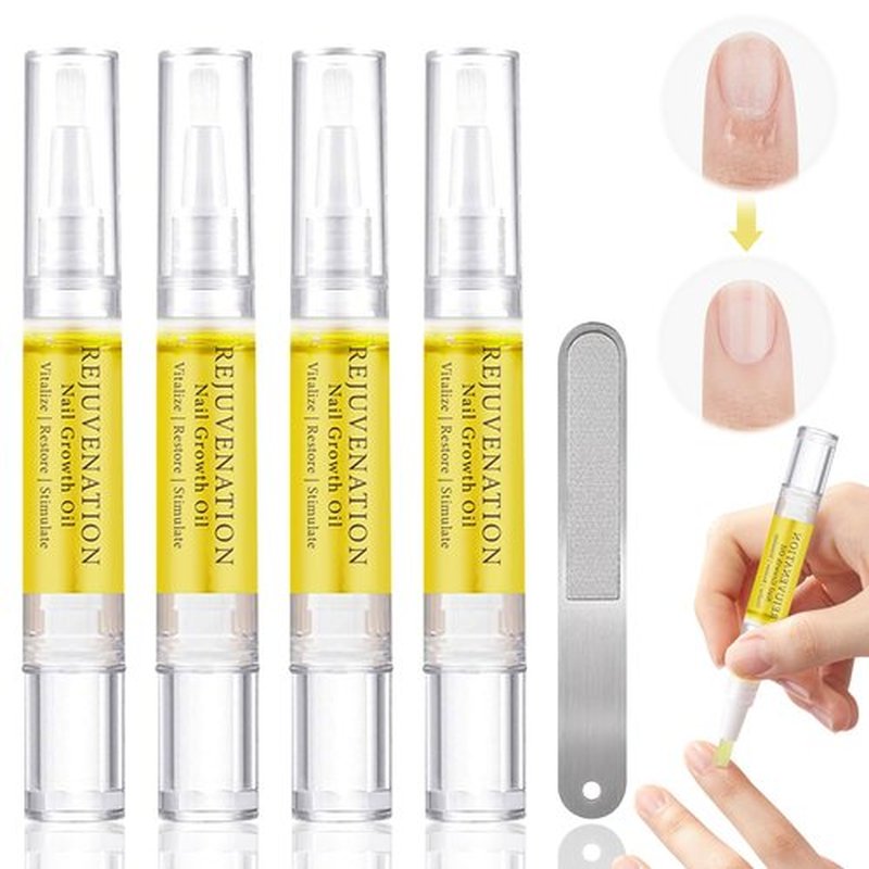 Rejuvenation Nail Growth Oil - Nail Strengthener and Growth Serum with Nail File (4PCS)