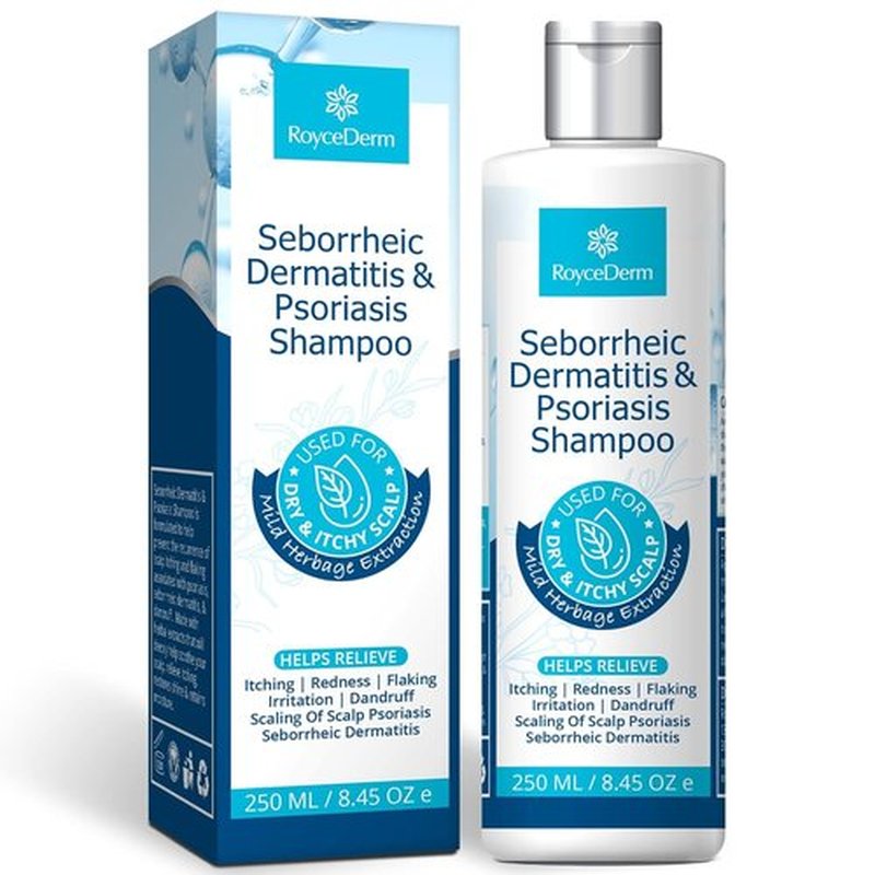 Roycederm Seborrheic Dermatitis & Psoriasis Shampoo - Relieves Itching, Flaking & Scaling for Dry Scalp