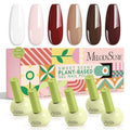 MelodySusie Gel Nail Polish Set - HEMA Free Plant-Based Formula | 6 Macaron Colors, 0.56 fl. oz Bottles