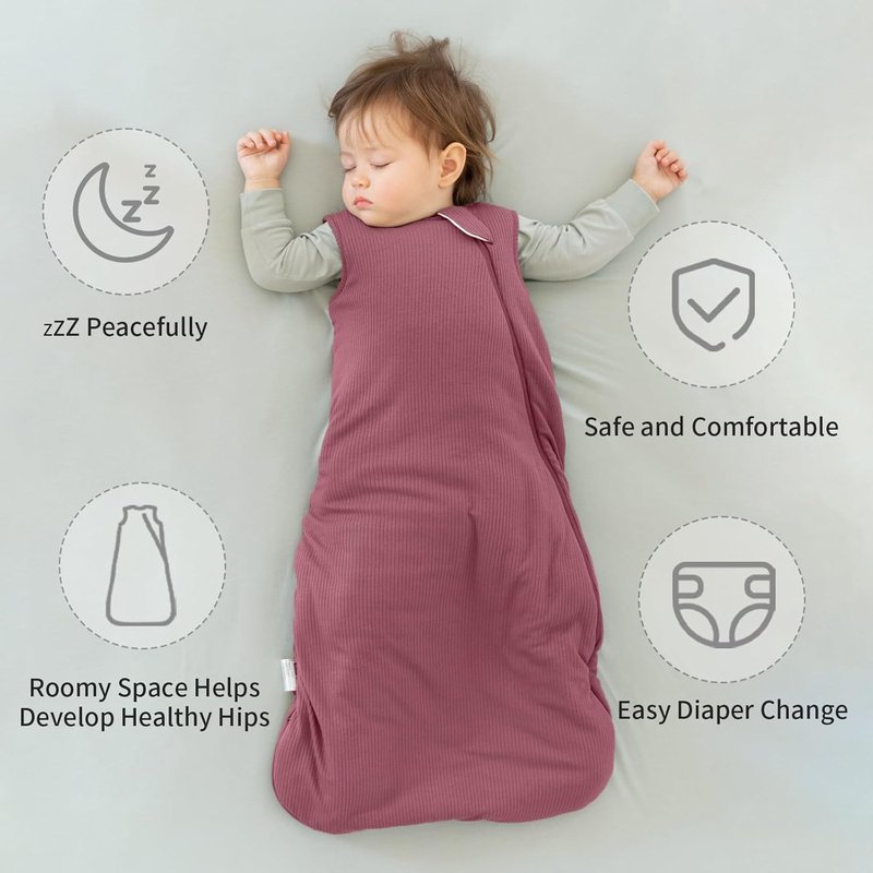 BubblePanda Bamboo Sleep Sack - Breathable 1.0 Tog Newborn Infant Wearable Blanket | 0-6 Months