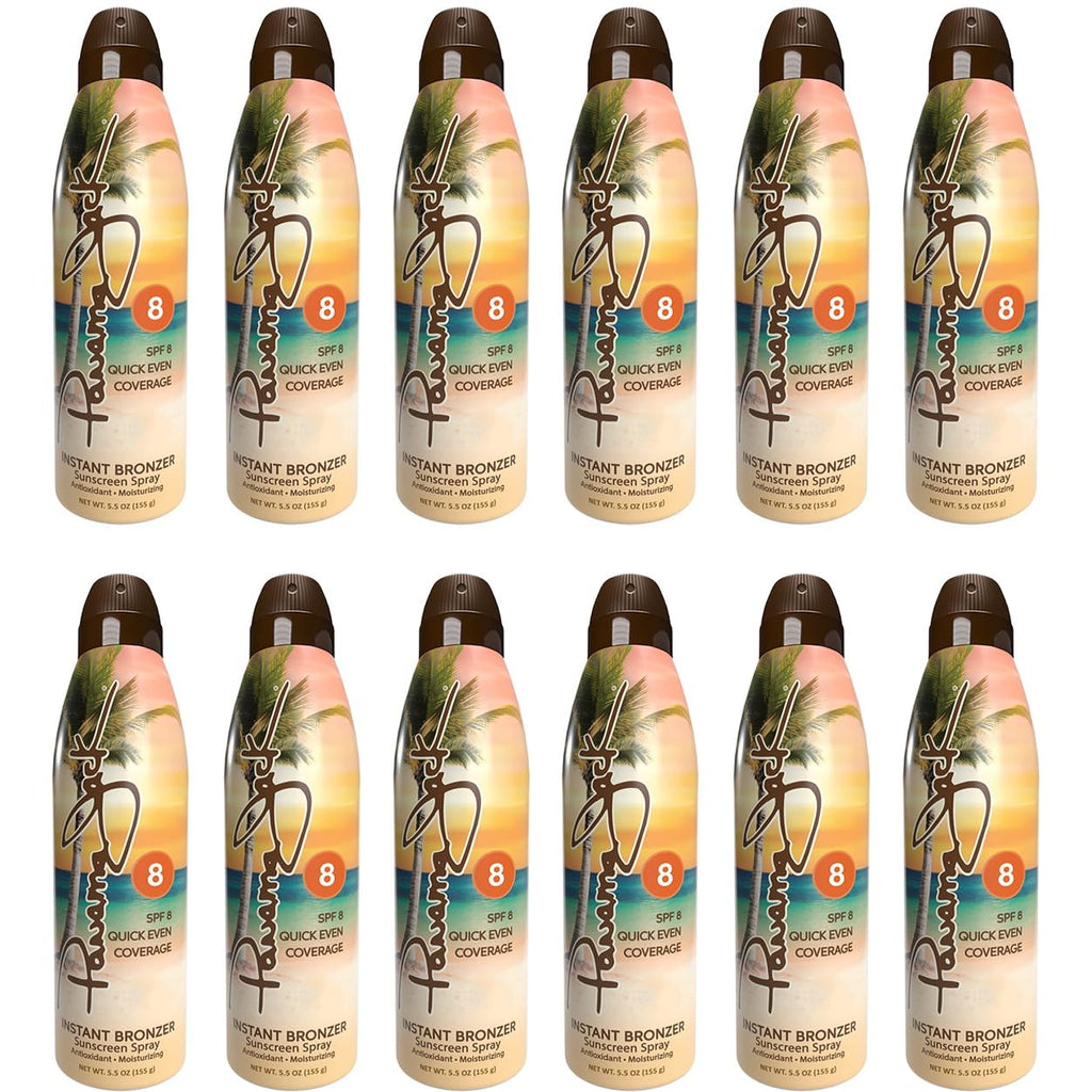 Panama Jack Instant Bronzer Sunscreen - SPF 8, Antioxidant, Moisturizing, PABA, Paraben, Gluten & Cruelty Free, Water Resistant (80 Minutes), 5.5 OZ (Pack of 2)