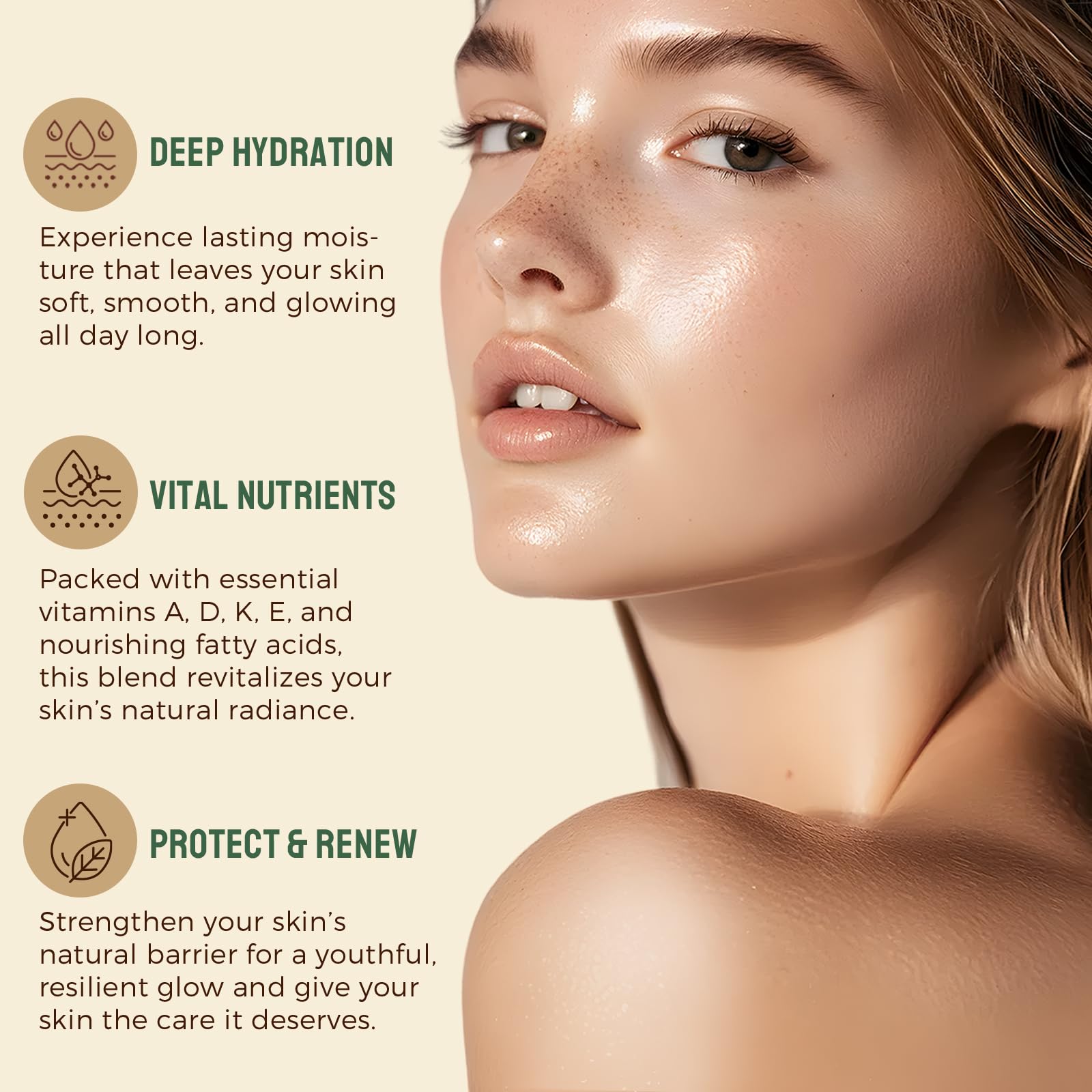 Beef Tallow and Honey Balm for Skin & Face, Grass-Fed Beef Tallow Balm Deeply Nourishing Face Moisturizer, Repairs Skin Barrier for Dry Care, Helps Smooth Appearance Fine Lines & Anti-Aging - 70g