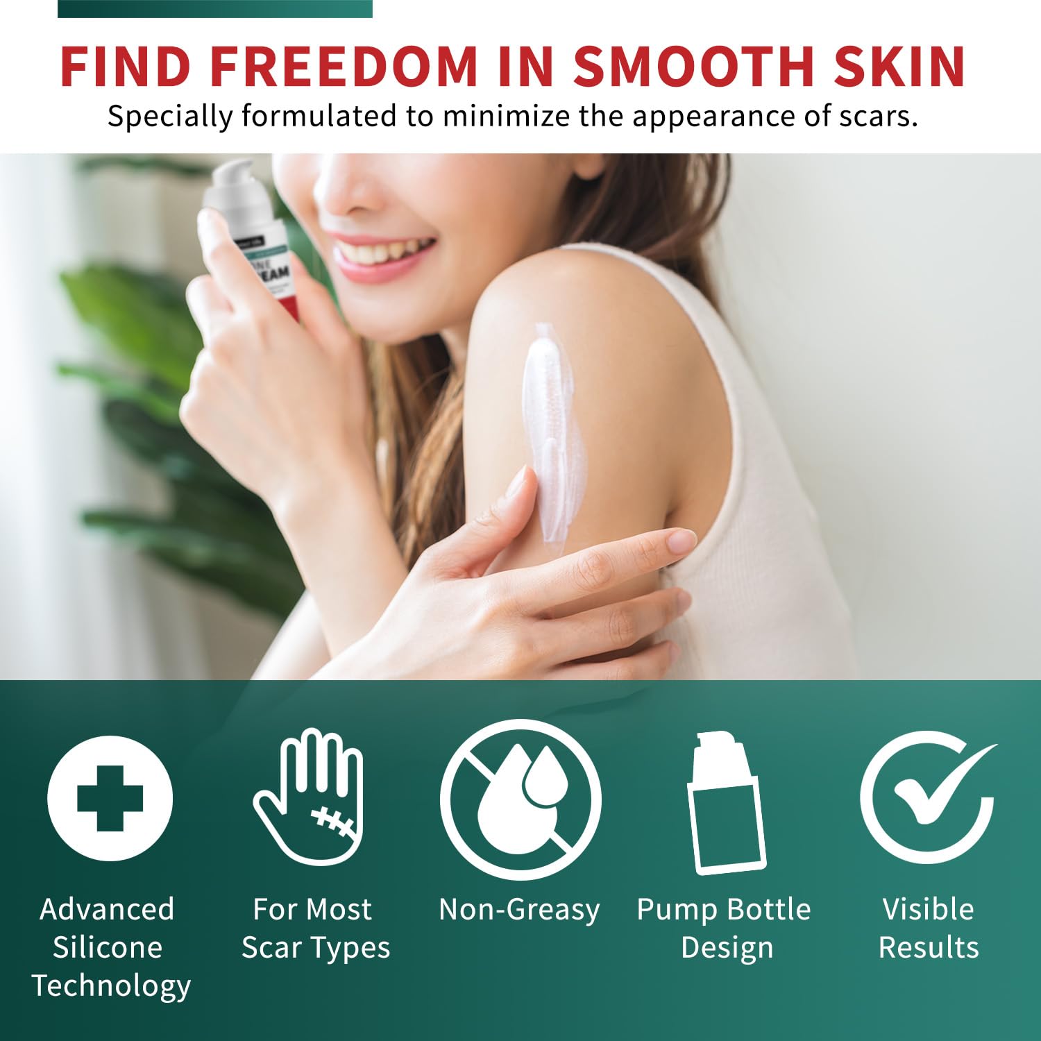 Protect Life Silicone Scar Cream for Surgical Scars, Injury & Keloid Scar Treatment, Moisturizing Scar Removal Cream, Rejuvenating Silicone Scar Gel