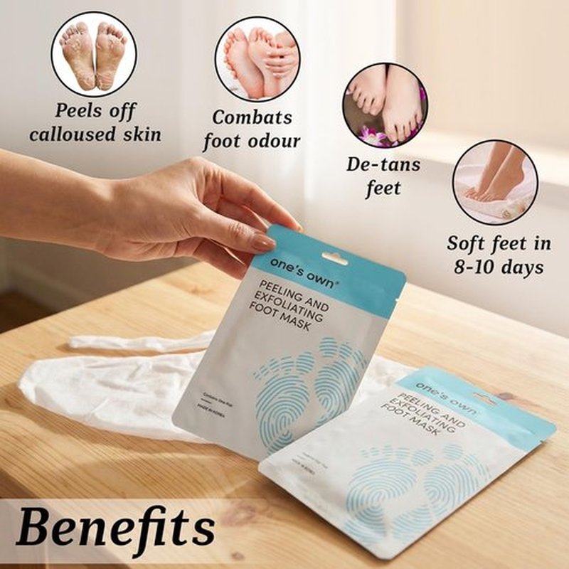 One's Own Korean Exfoliating Foot Peeling Mask, Moisturizing Foot Mask for Dry Cracked Feet, Feet Exfoliator to Peel Off Dead Skin & Callus Removal for Baby Soft Skin, Cruelty-Free & Safe, 1 Pair