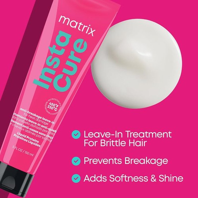 Matrix Instacure Leave-In Hair Treatment - Anti-Breakage Formula with Heat Protection | 5.1 Oz, Vegan & Sulfate-Free