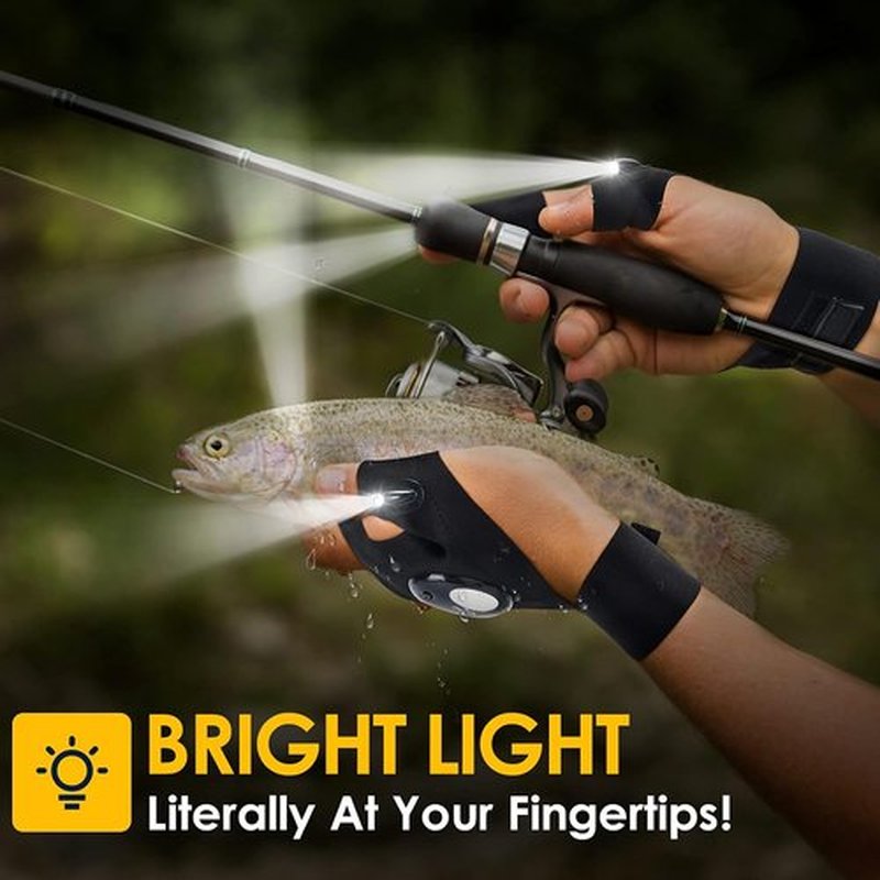 PARIGO LED Flashlight Gloves - Unique Father's Day Gift for Dad, Grandpa, or Husband | Perfect for Camping & Fishing