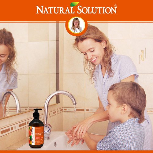 Natural Solution Hand Wash, enriched with moisturizing blood orange and Himalayan pink salt, comes in a 14 oz bottle (Pack of 3) for gentle cleansing and hydration