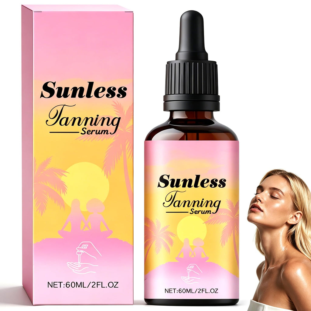 Sunless Tanning Drops for Face & Body - Plant Based Self Tanner Drops, Streak-Free Customizable Bronzing Serum, Natural Glow, Moisturizing, Cruelty-Free Self Tanning Serum for All Skin Tones, 60ml