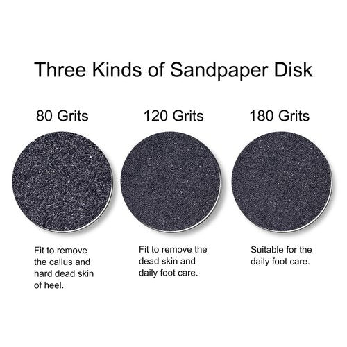 100pcs Foot File Sandpaper Disc with 1 Metal Shaft Replaceable Sanding Pads for Electric Foot Rasp Files Callus Cuticle Hard Dead Skin Removal Pedicure Tools,HJ-NF037 (120 Grit)