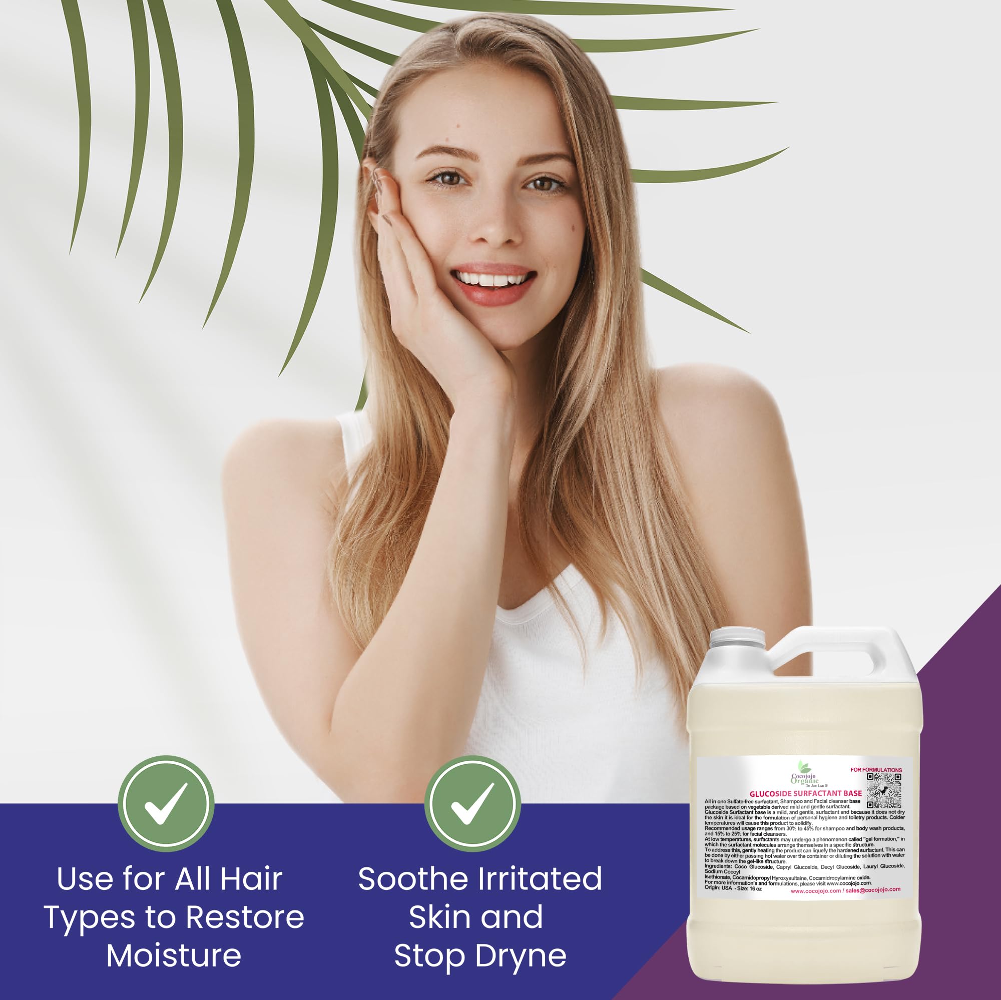 Glucoside Surfactant Base - Plant Derived All in One Natural Gentle Mild Rich Foaming Cleanser - Lauryl Decyl Coco Capryl Caprylyl Cosmetic Liquid Hand Soap Body Wash - 1 Gallon (Pack of 1)