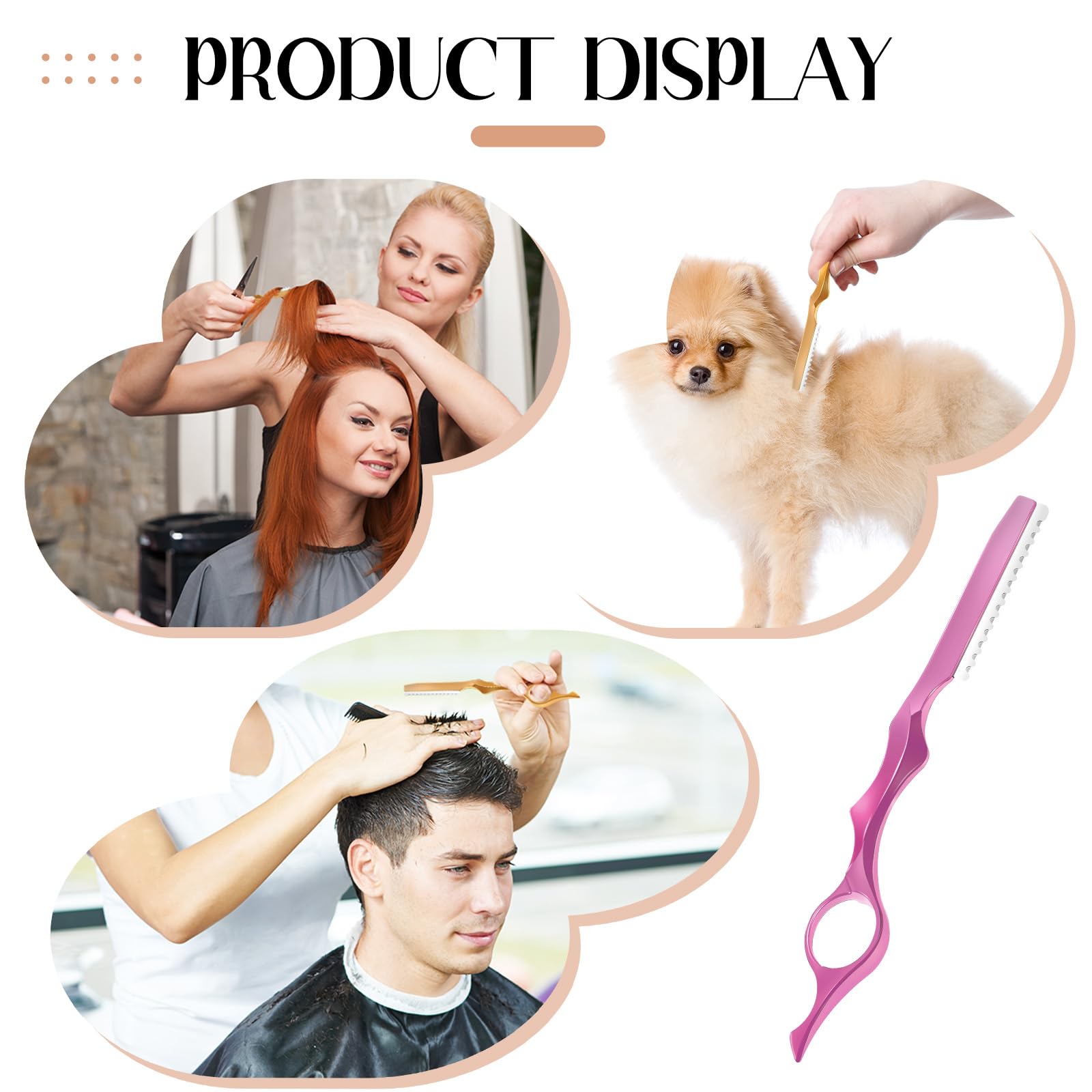 Mudder 11 Pcs Hair Razors for Cutting Hair Thinning Styling Feather Razors Kit with Replacement Stainless Steel Cutting Tool for Salon Home Use(Pink)