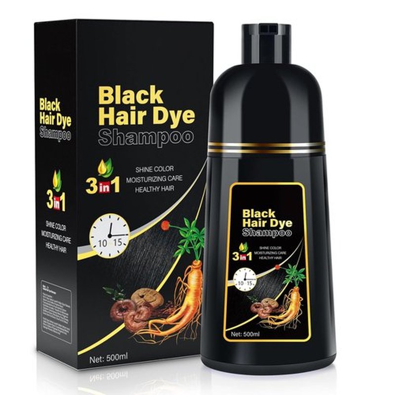 Cosmpro Black Hair Dye Shampoo - 3 in 1 Herbal Formula for Gray Hair Coverage | Natural Black Color
