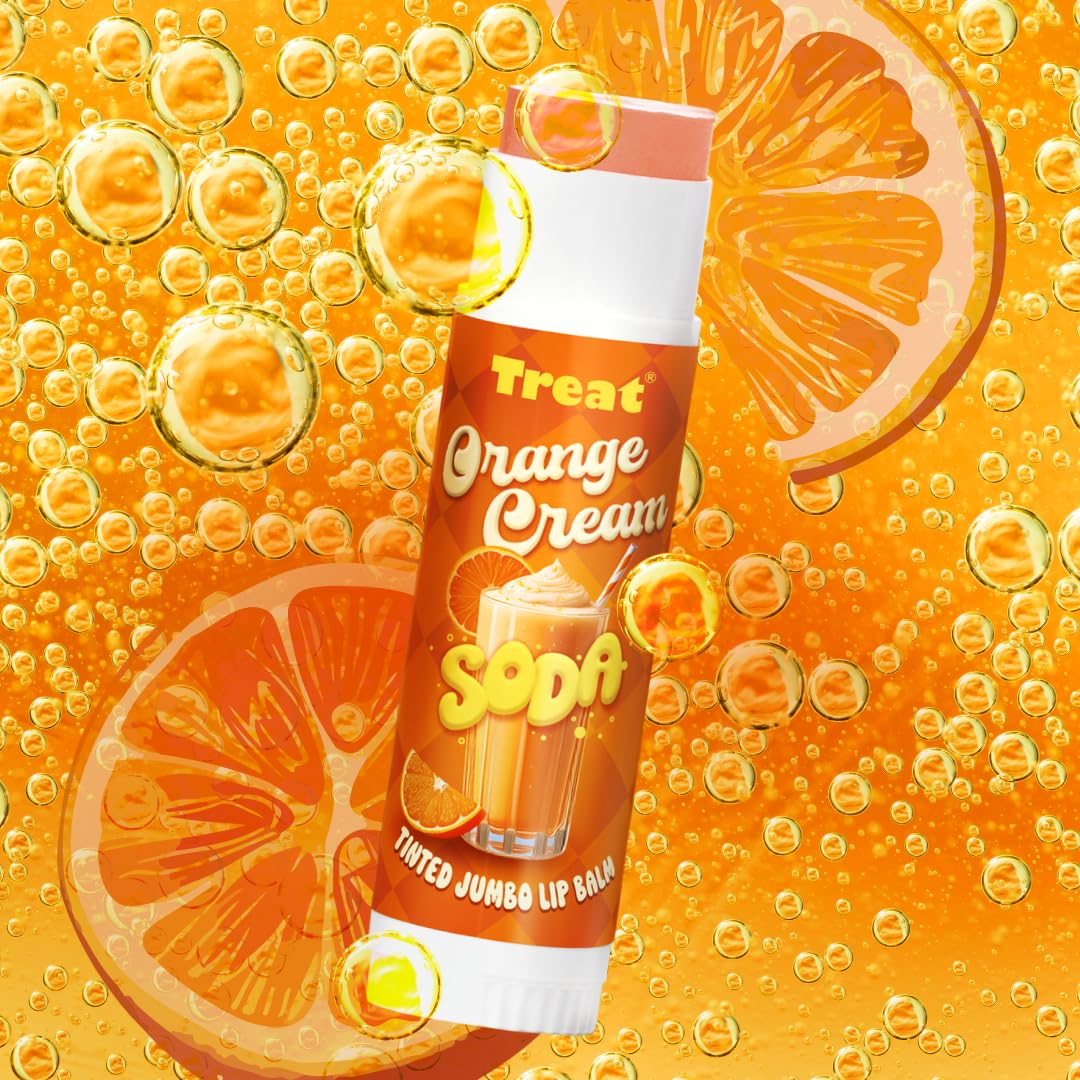 TREAT© JUMBO TINTED LIP BALM (SHIMMERING CREAM SODA WITH AN ORANGE TWIST)