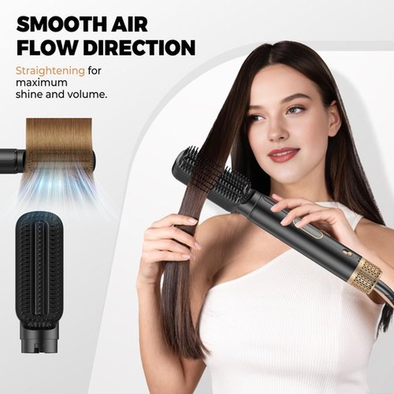 5 in ONE Blow Dryer Brush, Upgrade Hair Dryer Brush Air Curling Wrap Styler, Ionic Round Brush Blow Dryer for Women, Hot Air Brush Hair Styling Tools 100-120V