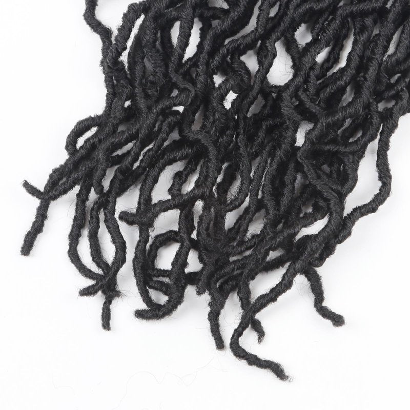 Vemet Soft Locs 30 Inch Synthetic 8 Packs Faux Locs Pre Looped Curly Wavy Crochet Hair For Black Women Hair Extensions 1B