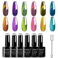 eodci 6 Colors Two-tone Cat Eye Nail Polish, Upgraded Magnetic Gel Polish Kit with Magnet Stick, Galaxy Chameleon Effect Silky Cat Eye Nail Gel Soak Off Nail Art Salon Manicure Home Ladies Gift
