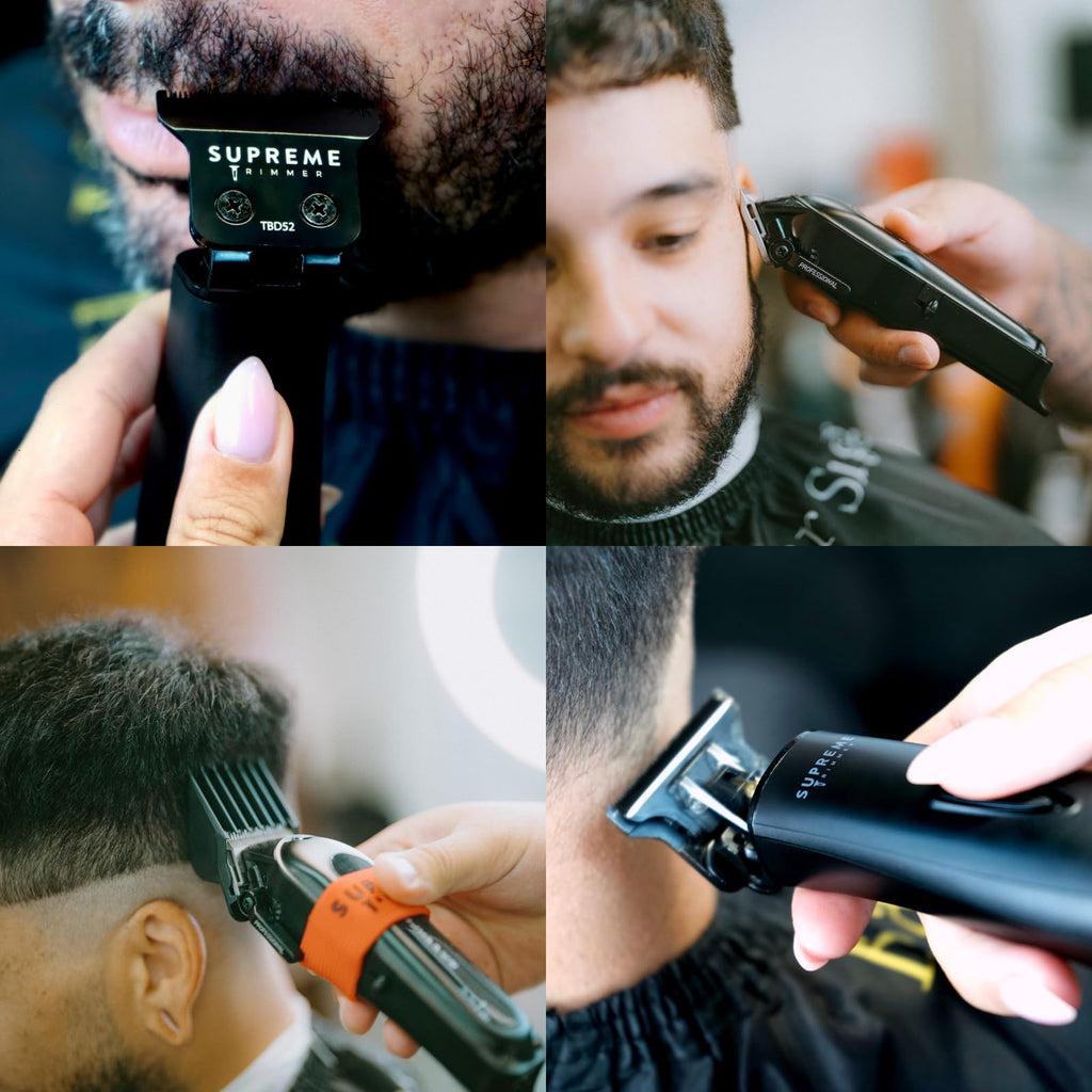 Supreme Trimmer Pro Clipper All Metal w/Taper Blade | 300 Min Run Time Professional Hair Clipper Set, Cordless Beard Trimmer | STC5030 Black