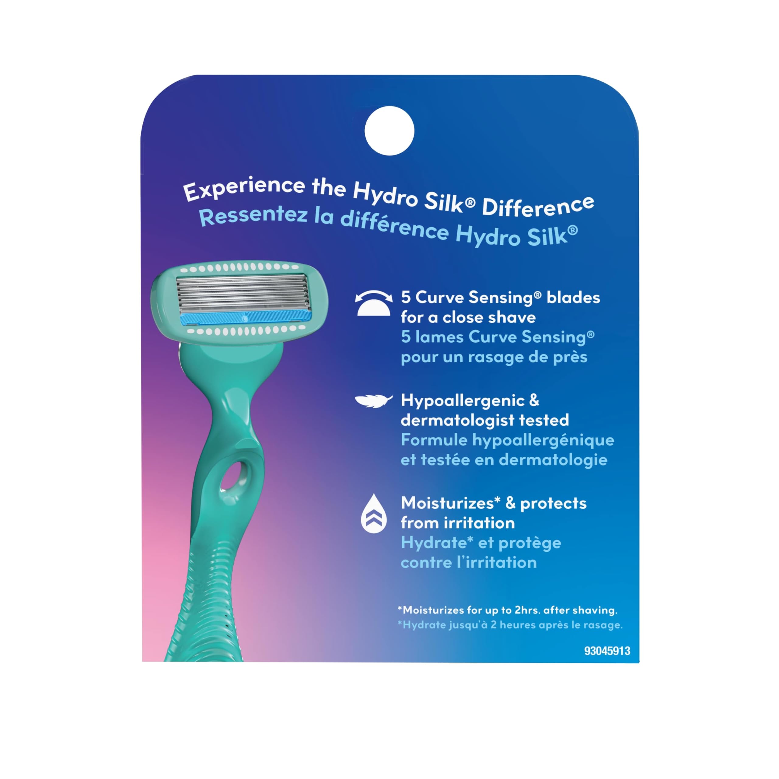 Schick Hydro Silk Sensitive Razor Blade Refills,| 5-Blade Sensitive Skin Razors for Women | Womens Razor Refills for-Sensitive Skin,6 Count (Pack of 2)