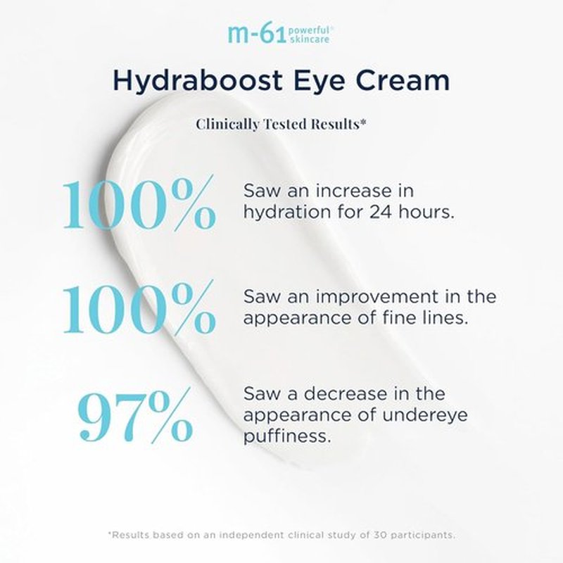 M-61 Hydraboost Eye Cream - Moisturizing & Firming Undereye Treatment with Hyaluronic Acid | 0.5 Fl Oz | Made in USA