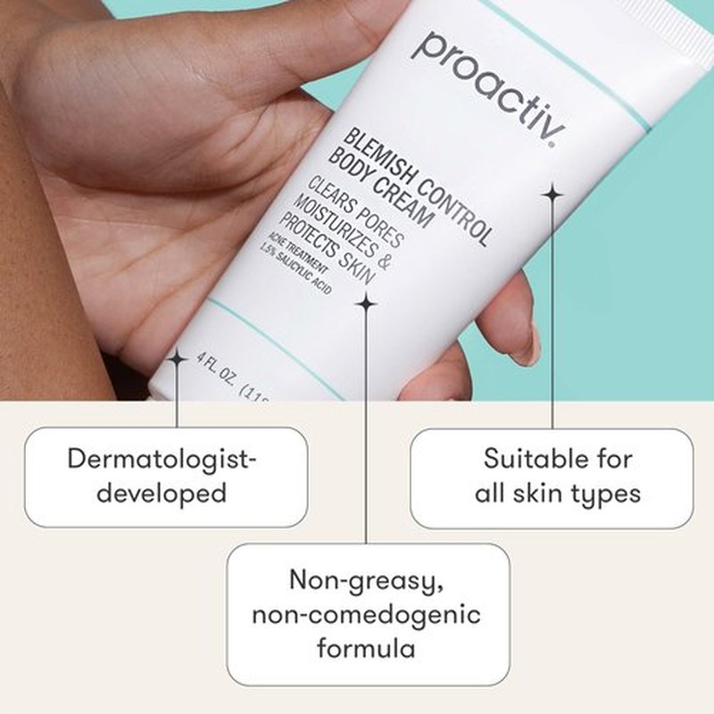 Proactiv Blemish Control Body Cream - Exfoliating Salicylic Acid Clears Breakouts. Formulated for Acne-prone Skin, 4 fl oz