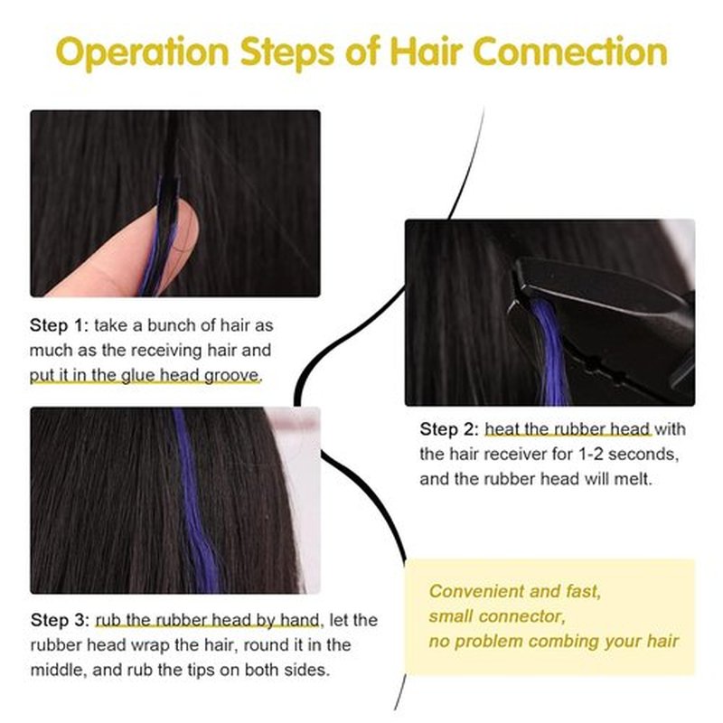 PAWACA Hair Extensions Tools，Professional k Tips Real Human Hair Fusion Hair Extensions Machine，Fast Heat-up Connector Wand Bonding Melting Tool Heat Iron for Salon Fashion Women