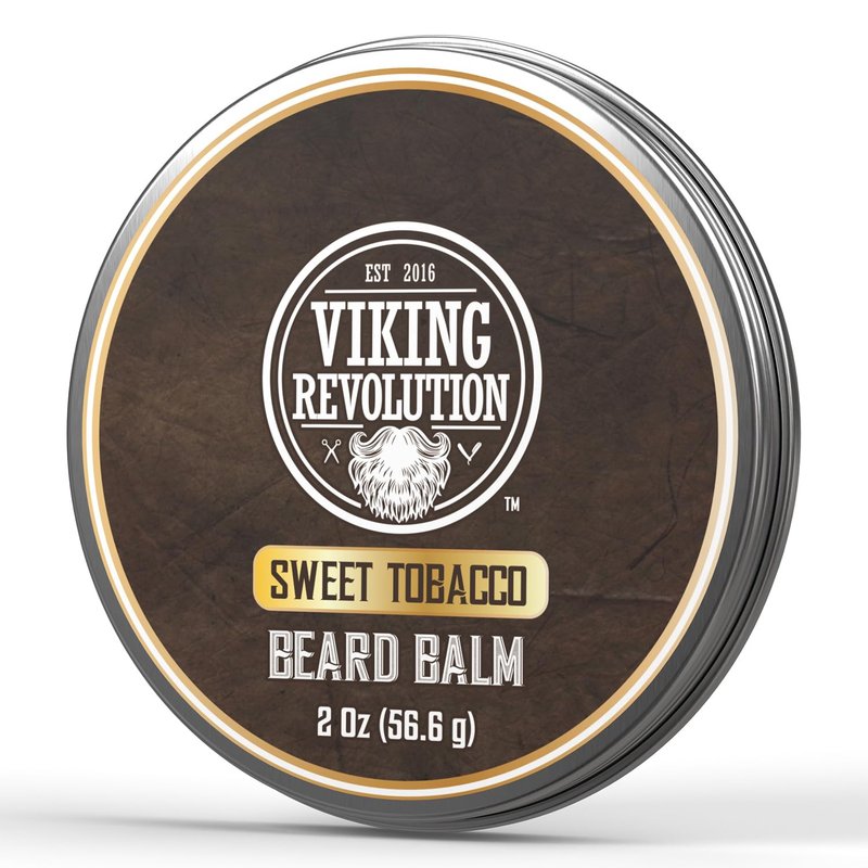 Viking Revolution Beard Balm - Tobacco Scented Moisturizing Beard Butter with Argan & Jojoba Oil | 2oz