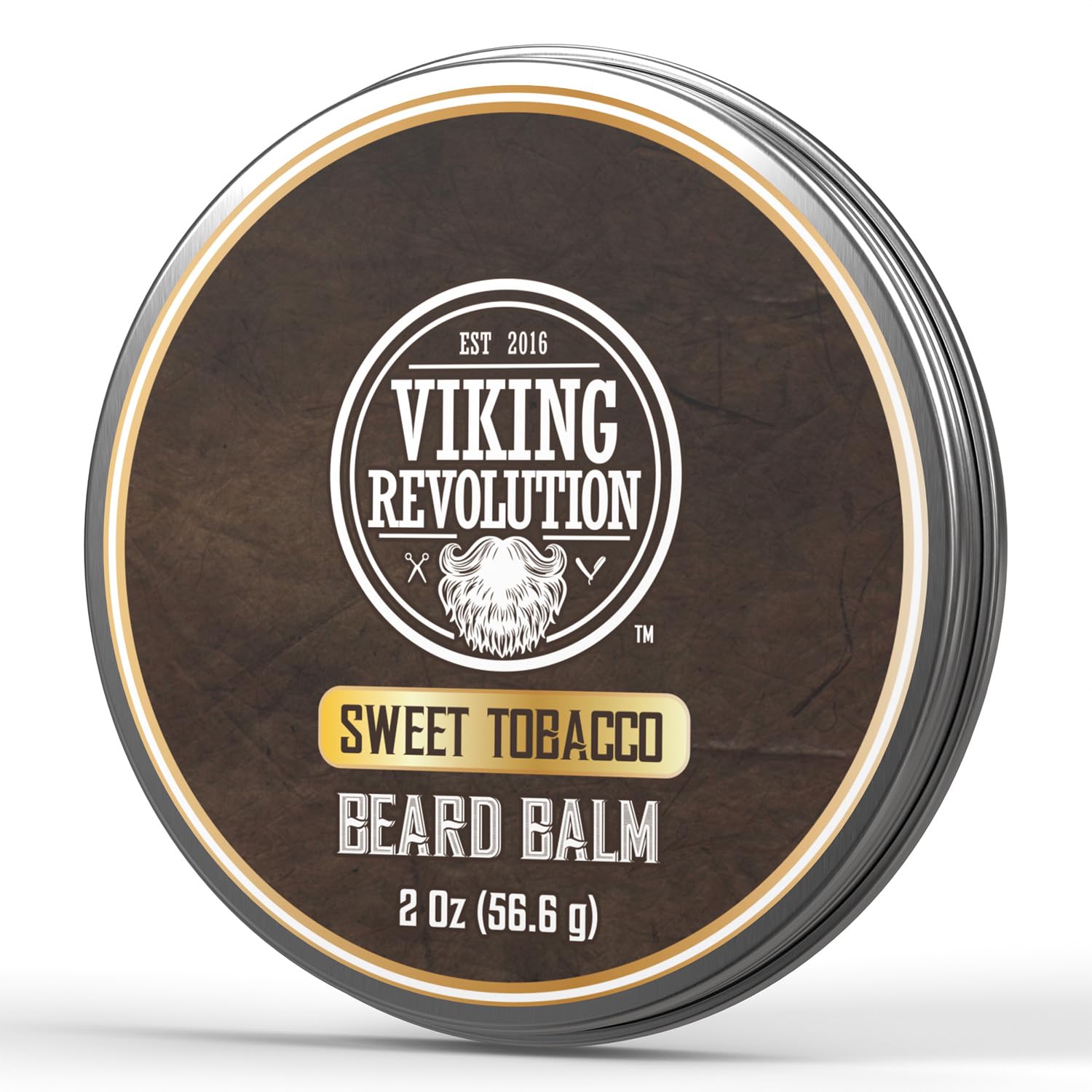 Viking Revolution Sweet Tobacco Beard Balm - Beard Butter with Argan Oil, Beard Softener for Men with Jojoba Oil - Beard Moisturizer for Men with Beeswax - Beard Wax for Men (2oz, 2 Pack)