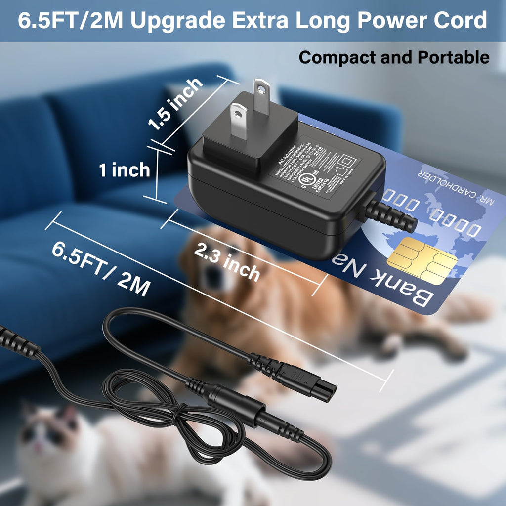 HIENADTOR Dog Clipper Charger Power Cord for oneisall Low Noise Dog Clippers Model RFC-676 RFC676 RFC 676 Power Supply AC DC Adapter for oneisall Rechargeable Stainless Pet Shaver Charging Plug Cable