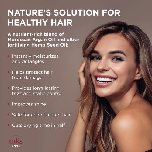MKS Eco X Leave-In Treatment & Detangler | Moroccan Argan Oil & Hemp Seed Oil - Vegan & Cruelty-Free