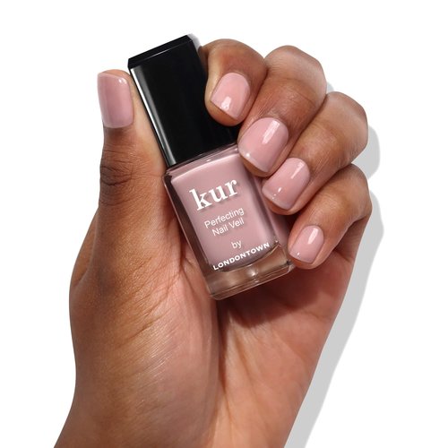 LONDONTOWN Perfecting Nail Veil, Sheer, Buildable Nail Tint Plus Nail Strengthener, Hydrates & Conditions Nails, #4 Dusty Rose Tint, 0.4 Fl Oz