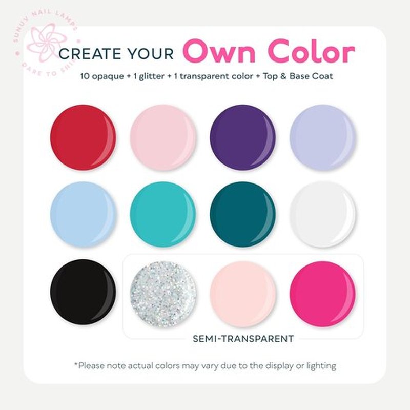 SUNUV Gel Nail Polish Kit - 23 Pcs with UV Light | 12 Vibrant Colors & Manicure Tools for Home Salon Gift