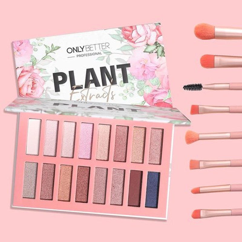 ONLYBETTER Vegan Organic Eyeshadow Palette - 16 Colors Highly Pigmented Metallic Colorful Long Lasting Nude Shimmer