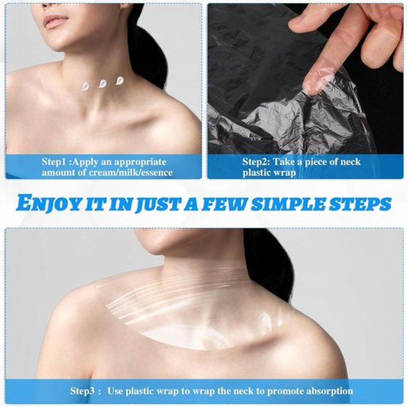 Skiennix Neck Wrinkle Mask - 200 Disposable Sheets for Moisture Lock & Firming Skin Care