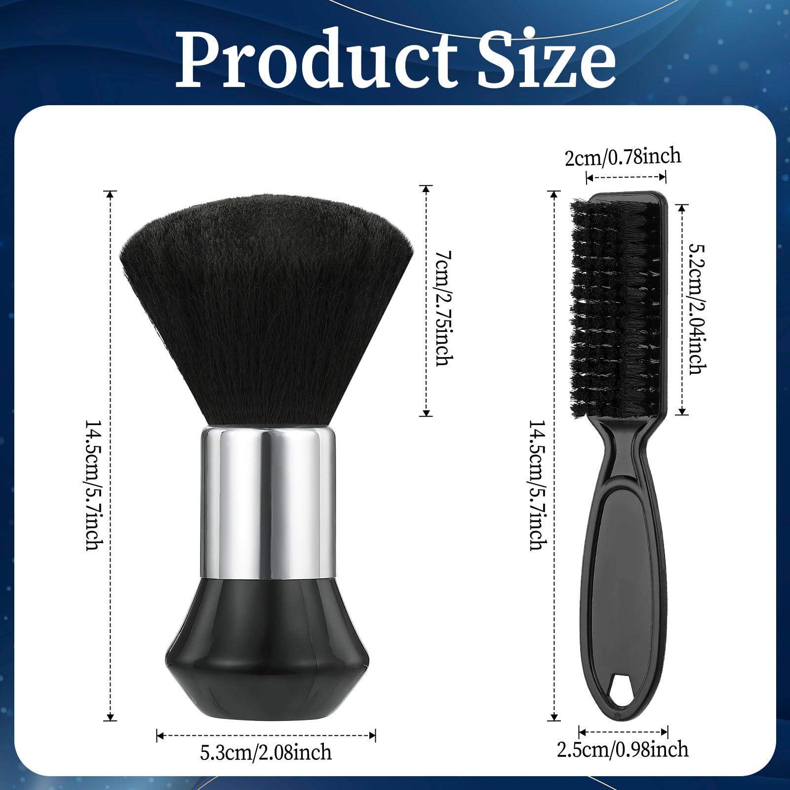 Barber Neck Duster Brush Set, 2 Piece Professional Barber Accessories Cleaning Supplies, Soft Face Cleaning Hairbrush Hair Cutting Styling Brush Tool for All Hair Type