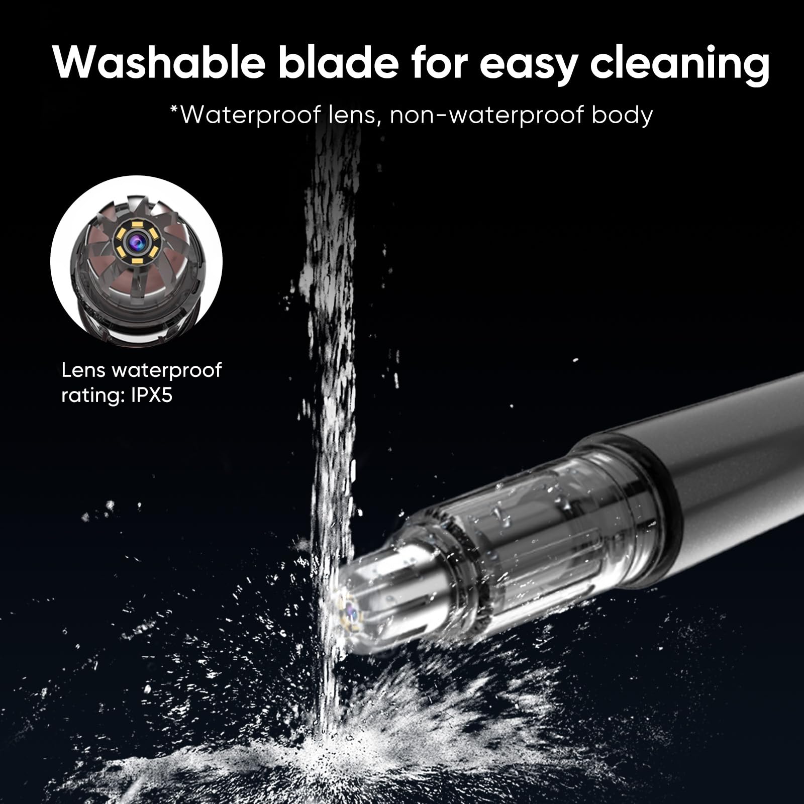 LORESJOY Ear and Nose Hair Trimmer for Men and Women, Visual Nose Hair Trimmer HD Camera, Compatible Android and iOS, USB-C Charging, Travel Trimmer, Dual Edge Blades for Easy Cleansing (Gray)