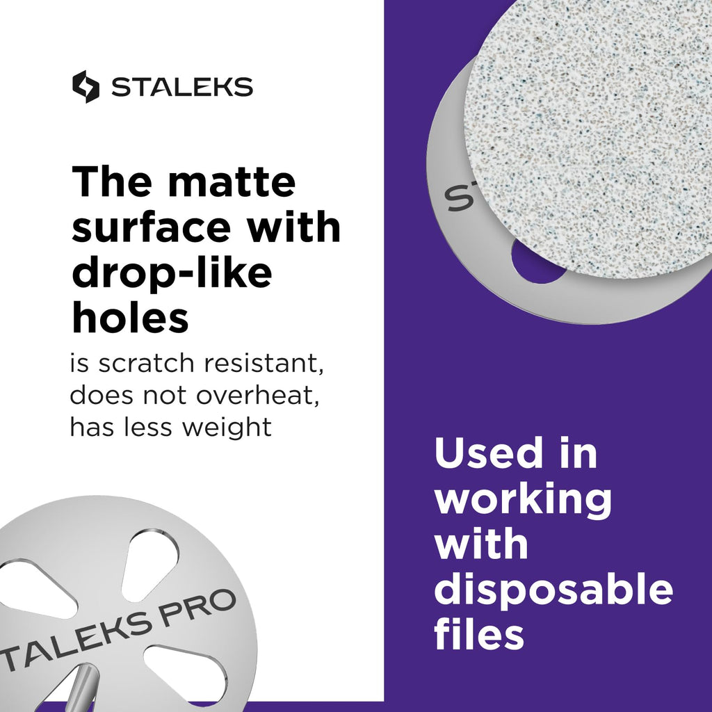 Staleks Pro PODODISC M Expert Pedicure Disc with 5 Disposable Files – 20 mm Diameter – 180 Grit – Stainless Steel – for Hardware Pedicure