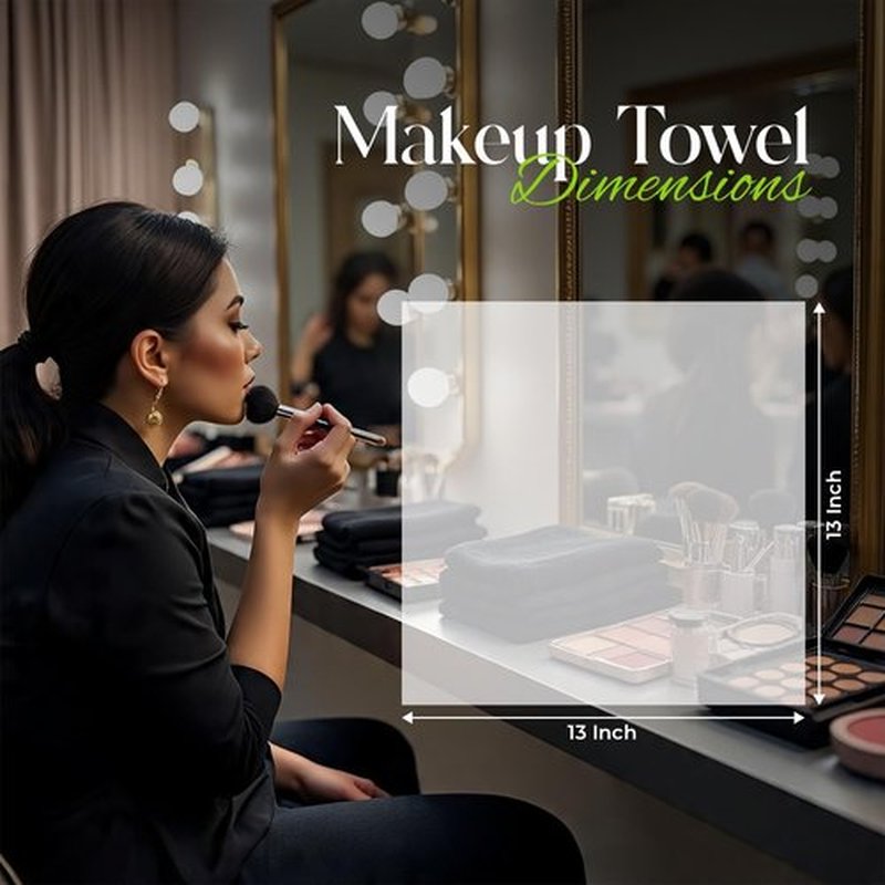 DAN River Black Makeup Towels - Pack of 6 (13x13 in) - Ultra Soft Cotton Face Towels with Embroidery - Reusable, Quick-Dry & Machine Washable Makeup Remover Cloths for Bathroom, Spa & Salon