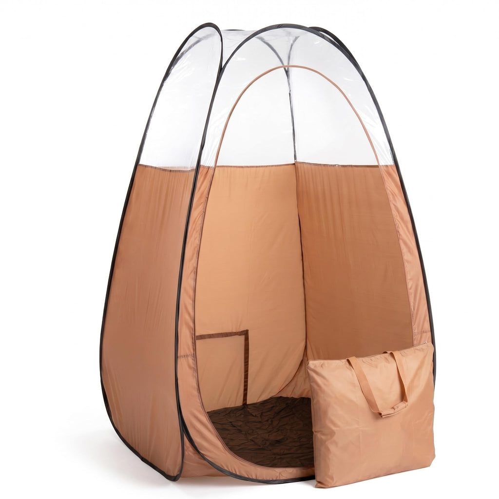 Naked Sun XL Portable Spray Tan Tent – Extra Large Pop Up Tent for Professional Tanning, Heavy Duty Fabric Mobile Spray Room with Carrying Bag & Easy Clean Floor - Bronze