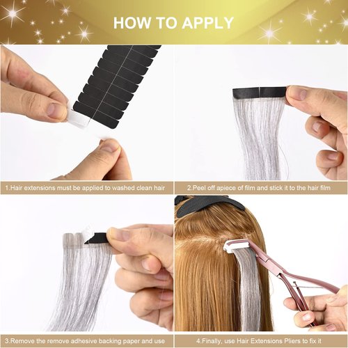 EHDIS Tape in Hair Extensions Pliers Stainless Steel Flat Surface Extensions Tape Sealing Clamp Pliers Tool