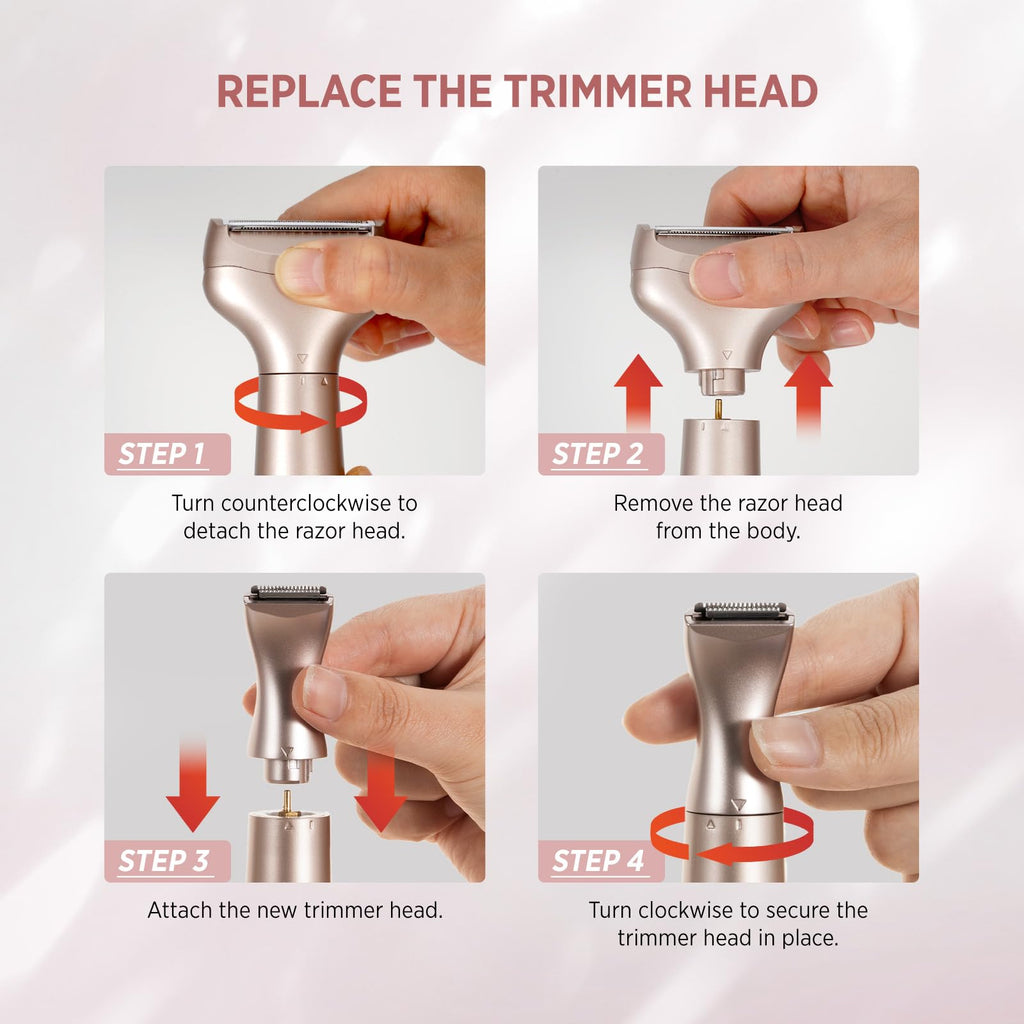 Orchrose Bikini Trimmer Head for Women: OC-A12 Replacement Attachment for Painless Grooming on Bikini Underarms Legs - Safe & Effective Shaving for Home & Travel Use - 1 Pack