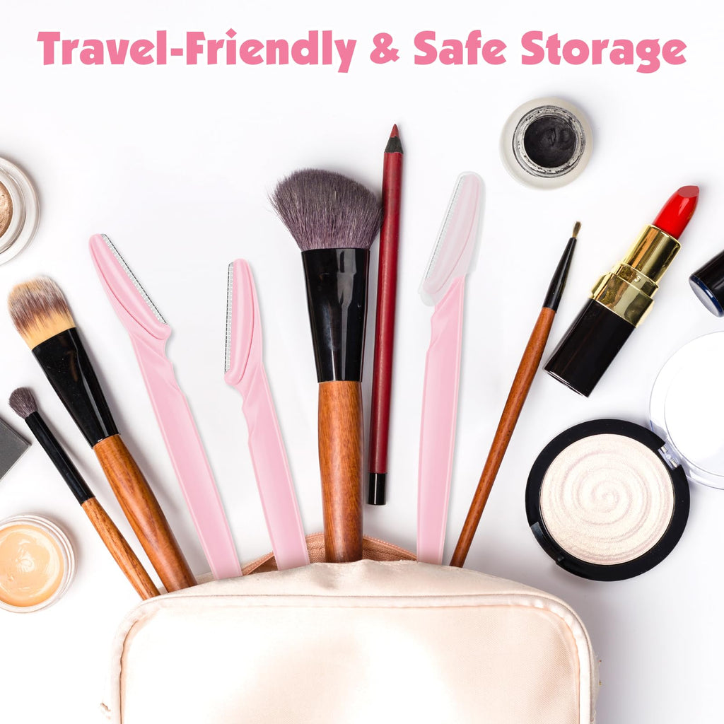 Phyyixs 88 Pcs Dermaplaning Tool & Face Razors for Women in Storage Jar – Blush Petal Style, Eyebrow Razor with Safety Covers, Ideal Self-Care Gifts
