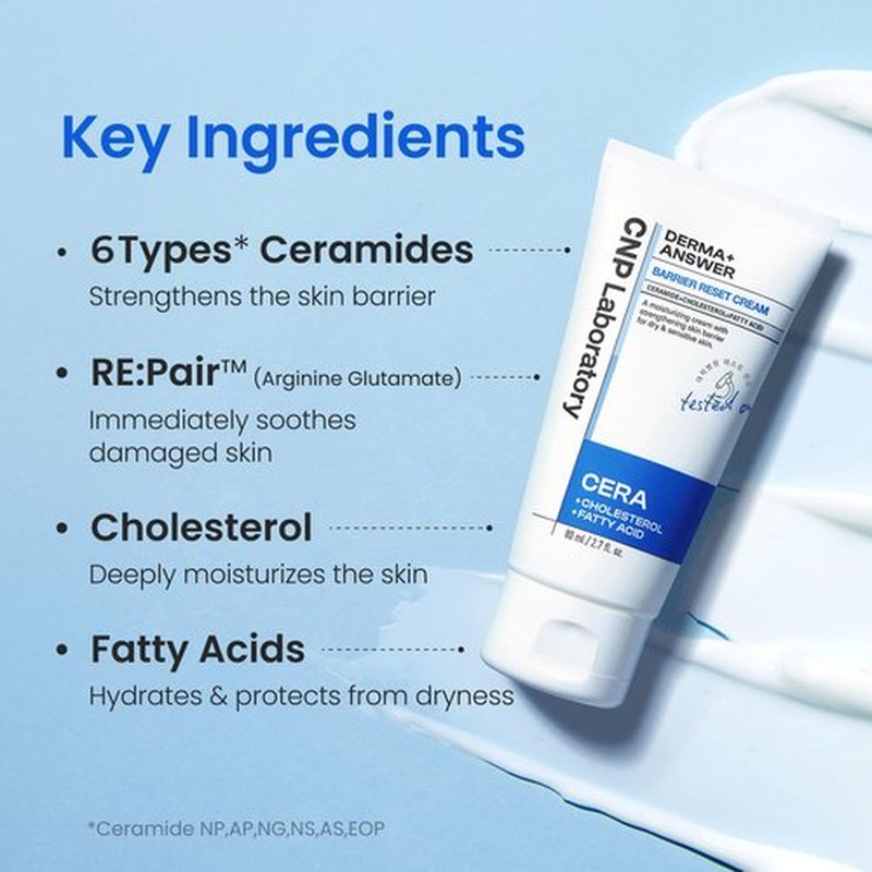 CNP Barrier Reset Cream - Deep Hydration, Strengthen Barrier, Ceramide, Suitable for Dry, Sensitive Skin, Korean Skin Care, 2.7 fl. oz.