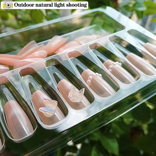 3D Press on Nails, Medium Acrylic Fake Nails, Cute and Unique Decorative Shape, Suitable for Daily Leisure and Party Activities, Reusable, 24 Pcs