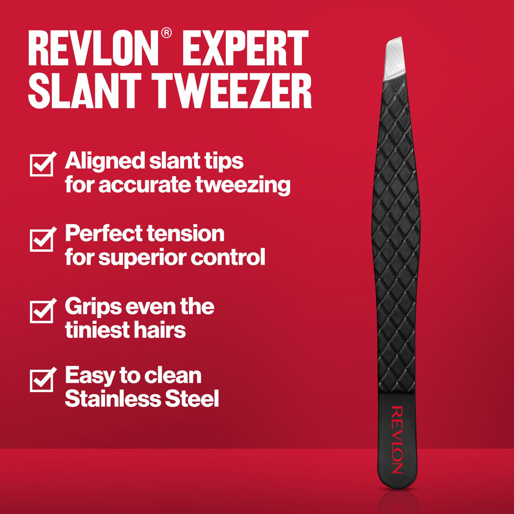 Revlon Expert Slant Tweezer, High Precision For an Easy Hair Removal, Made With Stainless Steel, 1 Count (Pack of 12)