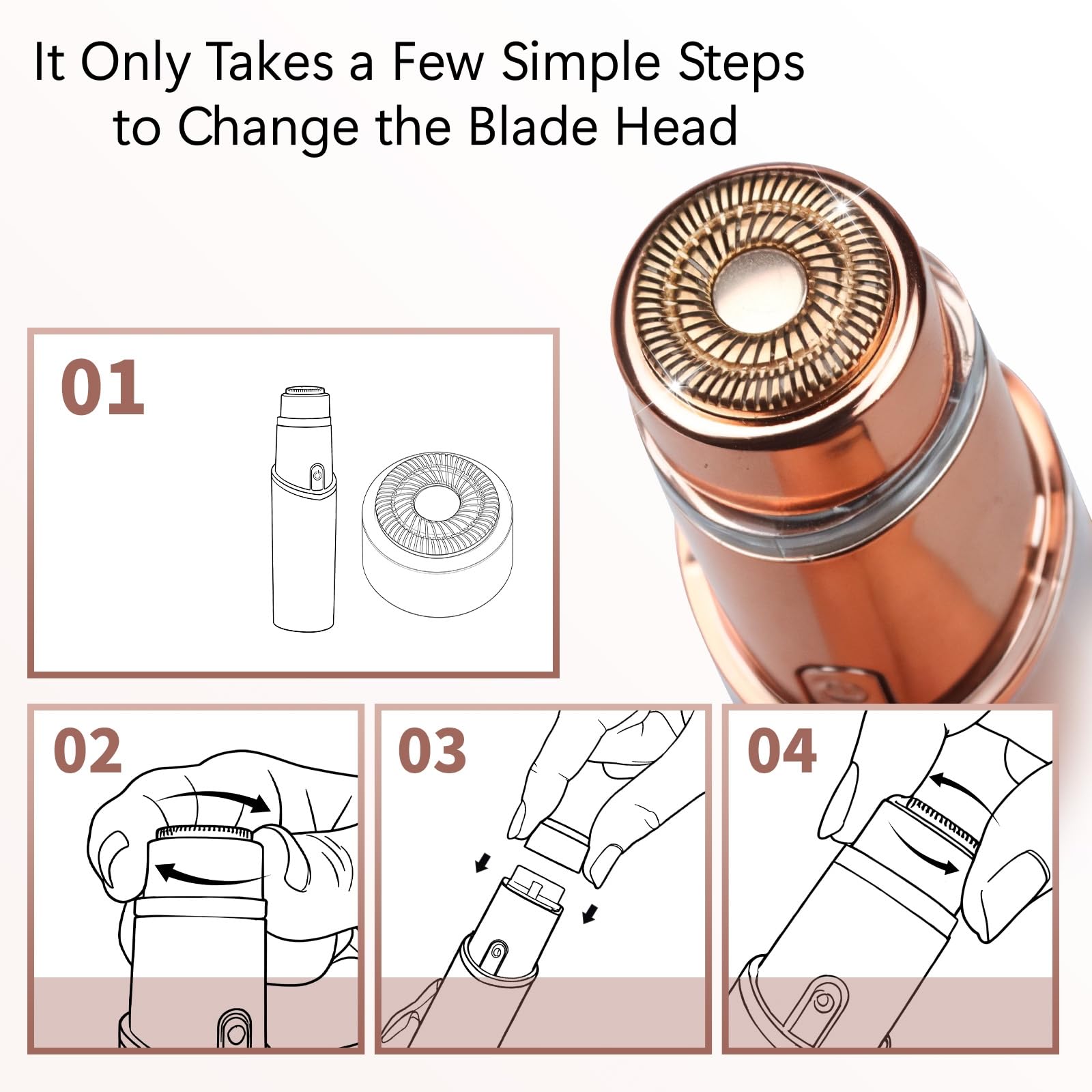 6 Pack Replacement Heads Gen 3 Compatible with Flawless Facial Hair Remover, Replacement Blades Heads Compatible with Finishing Touch Flawless Hair Removal Generation 3