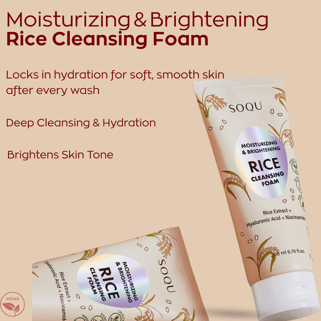 SOQU Watermelon Face Wash with Hyaluronic Acid – Hydrating Foam Cleanser for Fresh, Glowing Skin – Made in Korea – 120ml