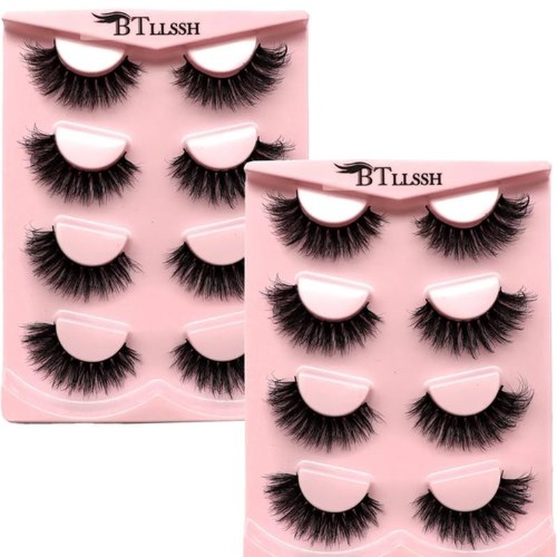 8Pairs Wispy Mink Lashes Fluffy Eye Lashes Natural Look 5D Volume Fake Eyelashes Pack 3D622 by BTLLSSH