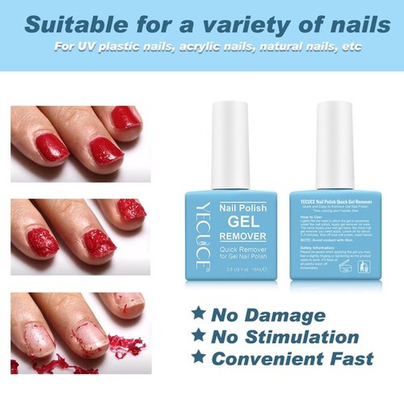 Gel Polish Remover for Nails (3pack), Easy & Quick Soak Off Gel Polish Remover in 3-5 Minutes, No Damage to Nails, for Salon & Home Use