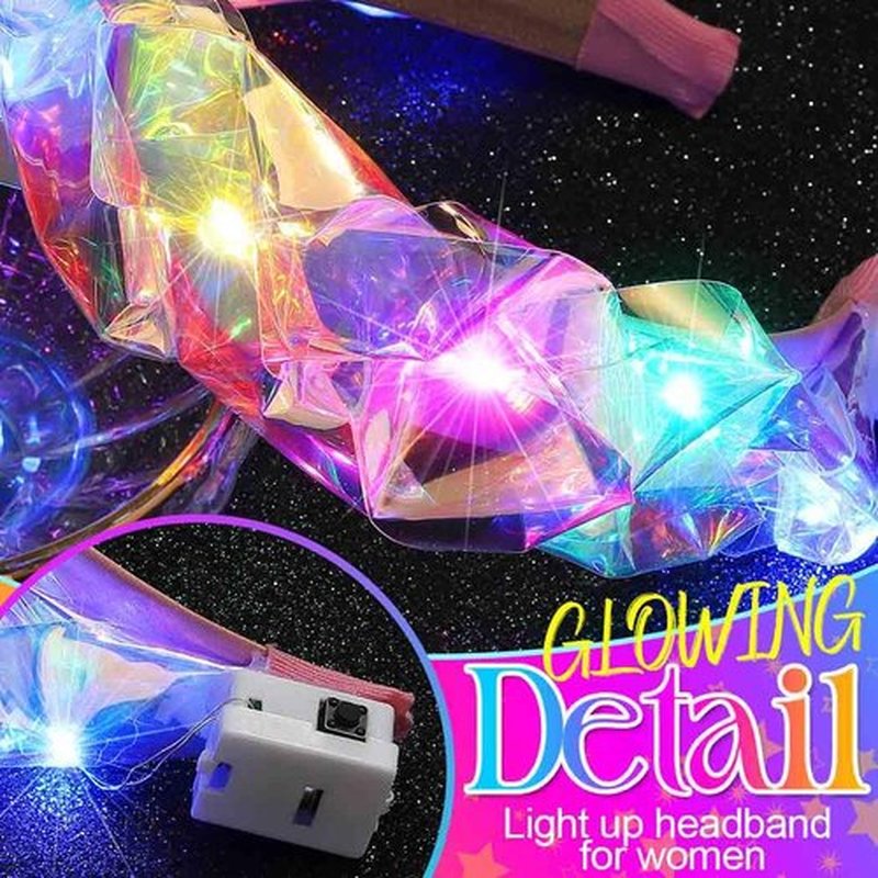 BARTOSI Light Up Headbands Glow Headband LED Costume Hair Accessories for Women and Girls